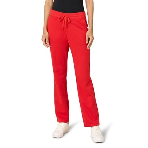 Image of Amazon Essentials Women's Straight Leg Sweatpants with Drawstring for Women, Fleece – (Available in Plus Size), Red, XXL