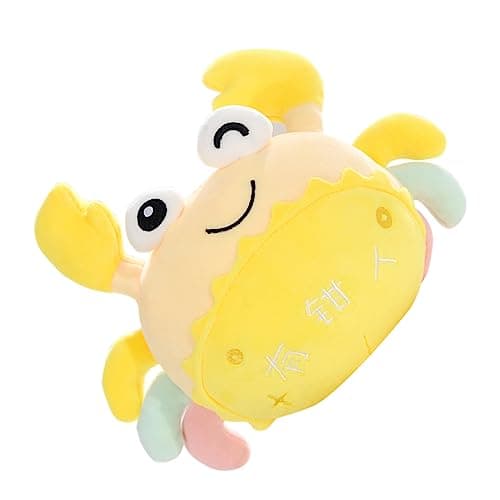 Image of Yardwe Plush Crab Doll Stuffed Toy Cartoon Crab Plush Toy Yellow 25 cm Soft Cotton Soothing Doll Kids Room Decoration Baby Playmate Summer Child Children