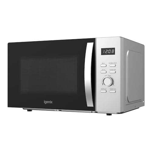 Image of Igenix 28L 900W 3-in-1 Silver Combination Microwave Oven with Stainless Steel Cavity & Air Fry Function – 1200W Grill & 2200W Convection Power, 8 Auto Cook Programmes, 60-Min Timer - IGMC02890S