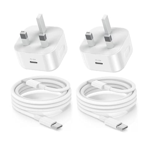 Image of iPhone 17 16 15 Charger Fast Charging with 2M USB C to C Cable Lead, 20W Type C Fast Charger Plug for Apple iPhone 17 Pro Max/17 Air/16 Pro/16e/15 Plus/MacBook Pro 2022/iPad Pro/Mini 12.9/11 inch