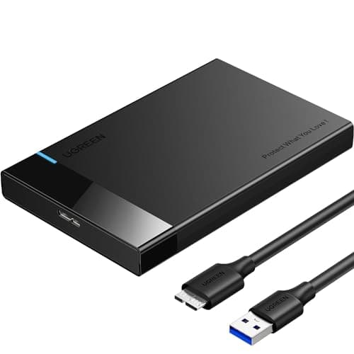 Image of UGREEN 2.5 Inch Hard Drive Enclosure, 5Gbps SSD Enclosure, External USB 3.0 SATA HDD Caddy, SSD Reader UASP Supported, Hard Drive Caddy Compatible with 2.5 Inch SSD HDD EVO 870 WD Crucial Drive