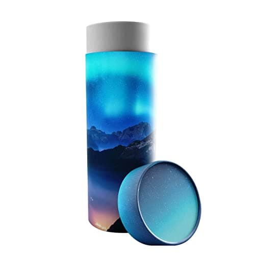 Image of Aurora Borealis Scattering Tubes for Human Ashes TSA Approved Scattering Urn and Eco-Friendly Biodegradable Urns for Human Ashes & Biodegradable Urn for Burial at Sea