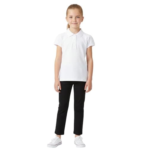 Image of A2Z 4 Kids Girls Plain Shirts Summer Tank Top and Tees - Girls Polo Shirt White 9-10
