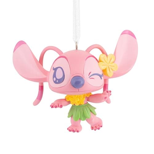 Image of Hallmark Angel Keepsake Hanging Ornament, Disney Tree Decoration, Lilo & Stitch, Pink
