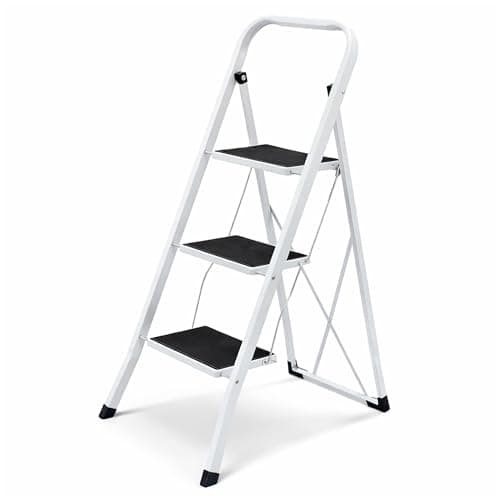 Image of Oypla Foldable 3 Step Ladder Stepladder Non Slip Tread Safety Steel