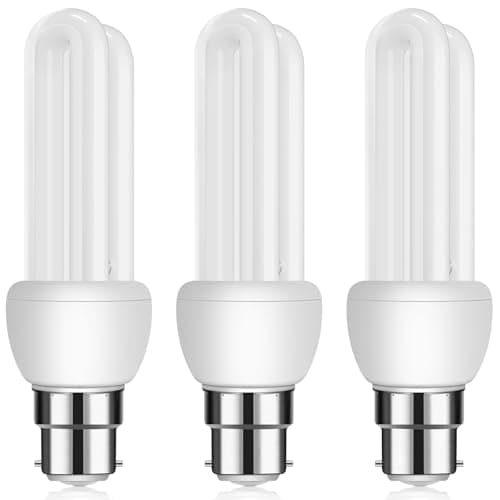 Image of Ddlisu B22 Bayonet Cap Energy Saving Bulb 11W, 2U CFL Low Energy Light Bulbs, BC Compact Fluorescent Stick Bulbs, B2U Bayonet Light Bulbs Warm White 2700k, AC 220V, Not dimmable, 3Pack