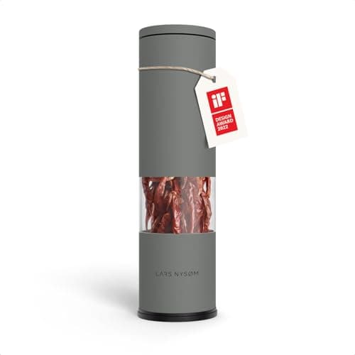 Image of LARS NYSØM Chili Mill with Stainless Steel Cutting Blade I Premium Chili Cutter I Design Spice Mill (Ash Gray)