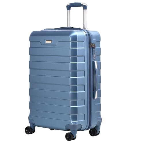 Image of RMW Suitcase Large Medium Cabin Size | Hard Shell | Lightweight | 4 Dual Spinner Wheels | Trolley Luggage Suitcase | Hold Check in Luggage | TSA Combination Lock (Ice Blue, Medium 24")