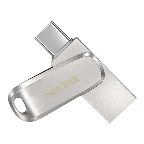 Image of SANDISK Ultra Dual Drive Luxe, USB Type-C & Type-A Flash Drive 64GB (Memory stick up to 300MB/s, Reversible Type-C and Type A connectors for Smartphone tablets, Macs & computers, All Metal) Silver