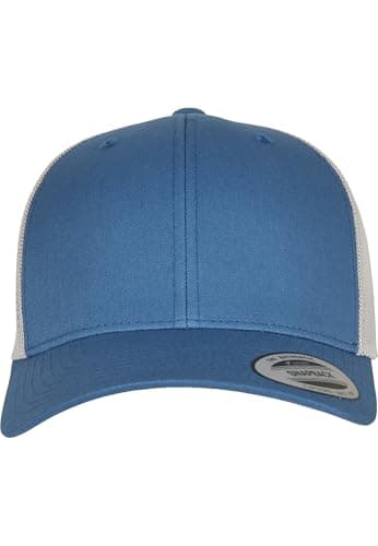 Image of Flexfit Unisex Retro Trucker 2-Tone Baseball Cap, Steel Blue/Silver, One Size