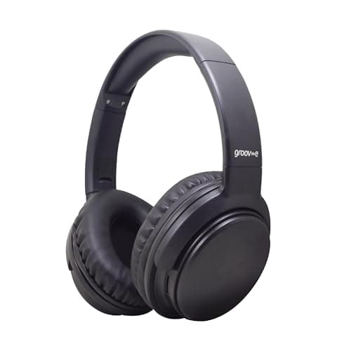 Image of groov e Flow Bluetooth Wireless Headphones with Powerful Sound - Black - 25 Hours of Playback, Super Bass, Enjoy Hands-Free Calls, Foldable and Easy to Store