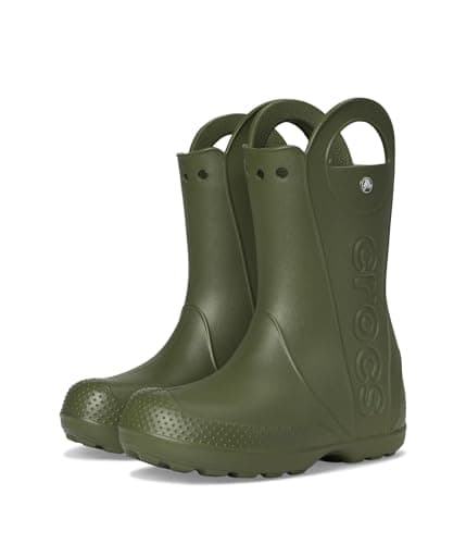 Image of Crocs Unisex Kids Boot, Handle It Rain Boot K, Army Green, 1 UK Child