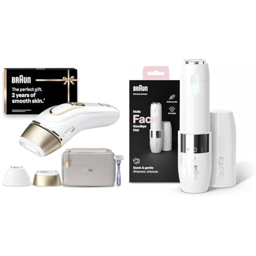 Image of Bundle of Braun IPL Silk-Expert Pro 5, at Home Hair Removal, Alternative for Laser Hair Removal, Venus Razor, 2 Years of Smooth Skin, Gift for Women, White/Gold, Braun Face Mini Hair Remover, FS1000