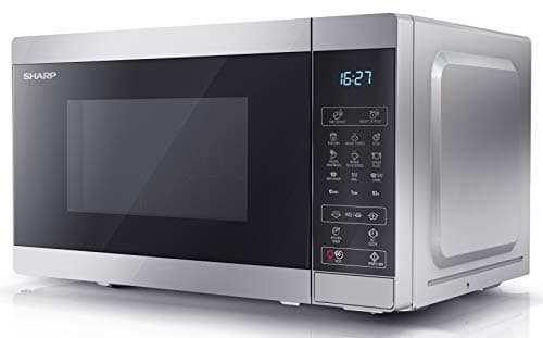 Image of SHARP YC-MG02U-S Compact 20 Litre 800W Digital Microwave with 1000W Grill, 11 power levels, ECO Mode, defrost function, LED cavity light - Silver