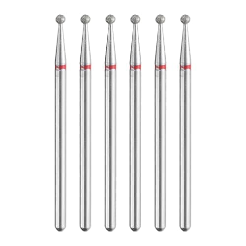 Image of sourcing map 6pcs 200-230 Grits Diamond Grinding Bit 2mm Ball Head 2.35mm Shank 2mm Length Stone Sanding Drill Bits Rotary Tool for Ceramic Glass Nails Grinding Polishing