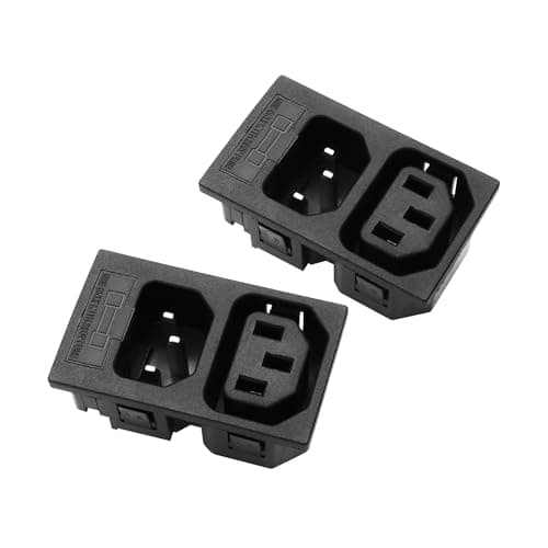 Image of PNGKNYOCN IEC C13 C14 Inlet Module Plug,AC 250V 10A 3 Pin 3-in-1 Male and Female Panel Mount Plug Adapter with Fuse(2-pack)