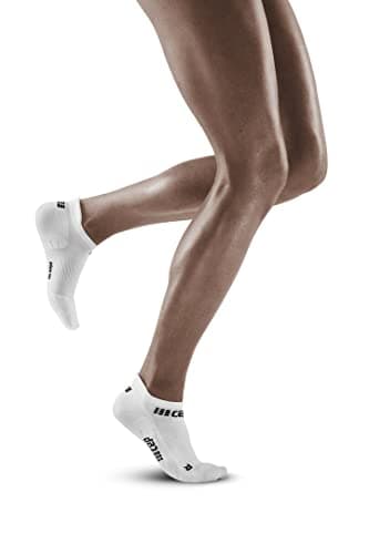 Image of CEP - THE RUN COMPRESSION SOCKS NO SHOW for women | Extra short running socks in white with compression | Regenerating compression socks for women | Size IV | L
