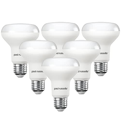 Image of paul russells E27 Spotlight 10W LED Reflector R80 Light Edison Screw, 60w Equivalent Bulb, 940 Lumen, 2700K Warm White, Frosted 120° Beam Angle ES Energy Saving Non-Dimmable Lightbulbs, 6 Pack