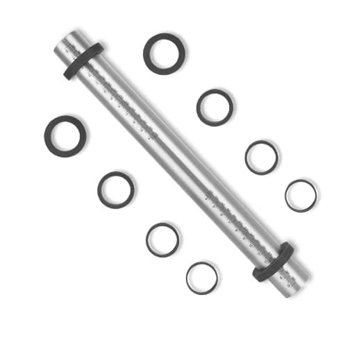 Image of Super Kitchen Adjustable Stainless Steel Rolling Pin with Silicone Thickness Guide Rings- Non-Stick Pastry Dough Roller for Fondant, Pizza, Pasta- Baking Accessories, Dishwasher Safe (40cm, Silver)
