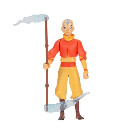 Image of Avatar: The Last Airbender Aang (Book One) - 4.5-Inch Scale Figure with Staff, Air Effects, and Battle Action