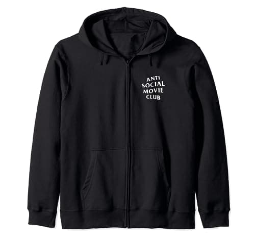 Image of Anti Social Movie Club: White Logo (Front + Back) Zip Hoodie