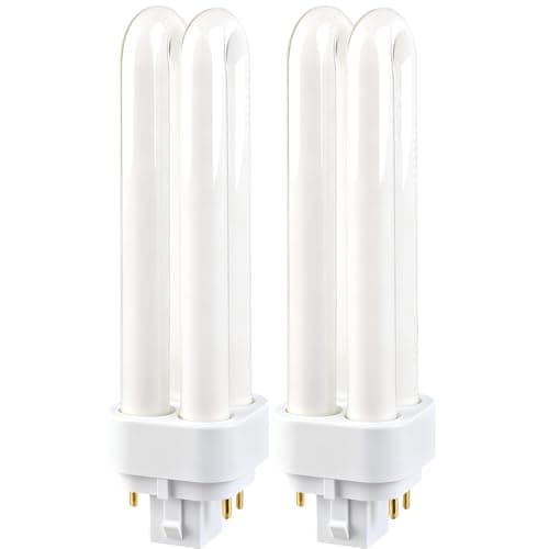 Image of 13W G24q-1 4 Pin Light Bulbs Compact Fluorescent Lamp, CFL Cool White 6000K Energy Saving Lamps, 2U Double Tube 220V 1080LM , Non-Dimmable ,Suitable for Corridor, Bathroom, Bedroom, Kitchen , 2pcs