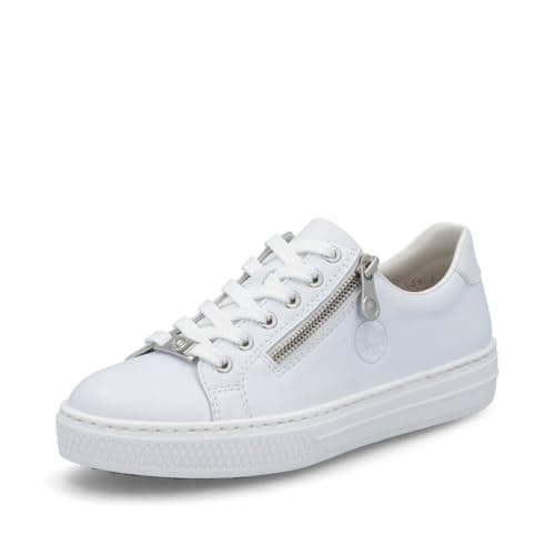 Image of Rieker Women Lace-Up Shoes L59L1, Ladies Comfort Shoes,Comfort Low Shoe,Laces,Comfortable,White (Weiss / 83),40 EU / 6.5 UK