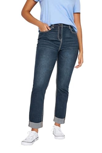 Image of M&Co Blue Mid Wash Ankle Grazer Cigarette Jeans - Women's