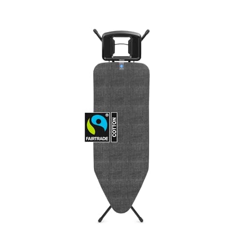 Image of Brabantia - Ironing Board C - Flexible Steam Iron Rest - Adjustable in Height - Non-Slip Rubber Feet - Cotton Cover with Foam Layer - Solid Foldable Unit - Denim Black - 124x45 cm