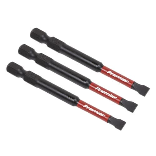 Image of Sealey 3pc 75mm Slotted 5.5mm Impact Power Tool Bit Set - AK8252