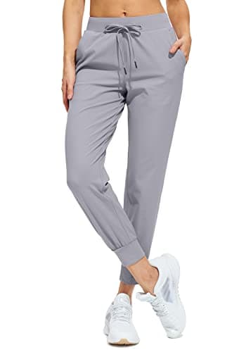 Image of Libin Joggers for Women Tracksuit Bottoms Ladies Yoga Pants Lightweight Jogging Sweatpants Running Sports Cuffed Trousers Womens Track Pants Light Grey L
