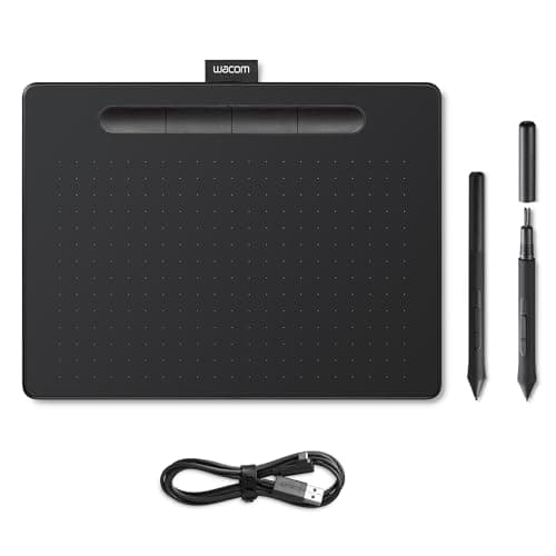 Image of Wacom Intuos Medium Drawing Tablet - Digital Tablet for Painting, Sketching and Photo Retouching with pressure sensitive pen, black - Ideal for Work from Home & Remote Learning