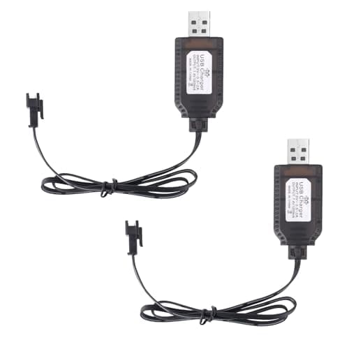 Image of 2pcs 7.4V SM-3P USB Charger Cable Replacement, 2S Li-ion Battery Charger with 3Pin Plug for Remote Control Cars/Airplanes/Tanks/Boats/Other Devices with Fast Charging & Protection