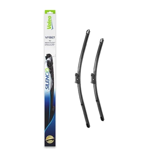 Image of VALEO Silencio Wiper - VF867 - Kit of High Performance, Superior Road Visibility, Easy Installation Original Flat Blades 550mm/475mm - Front - Set of 2 Wiper Blades - 577867
