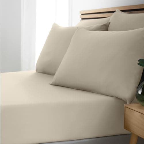 Image of Catherine Lansfield So Soft Easy Iron Double Fitted Sheet Natural