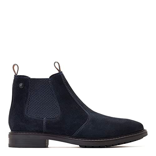 Image of Base London Mens Nelson Suede Navy Suede Chelsea Boots UK 9