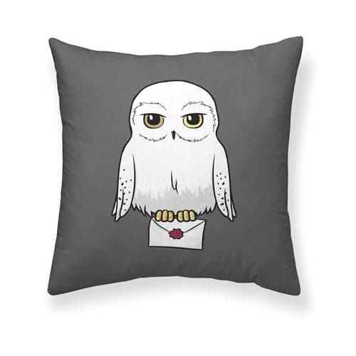 Image of BELUM | Harry Potter Cushion Cover, 100% Cotton Cushion Cover, 50 x 50 cm, Model Hedwig A