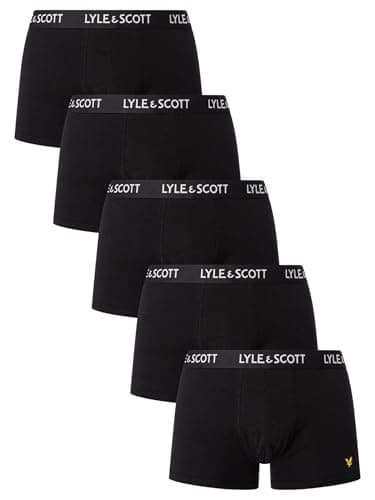 Image of Lyle & Scott Mens 5 pack Miller Trunks Black M