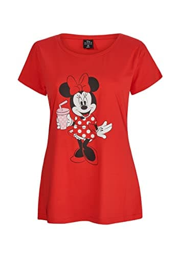 Image of Minnie Mouse Women's T-Shirt Adult Short Sleeve Shirt Red (M)