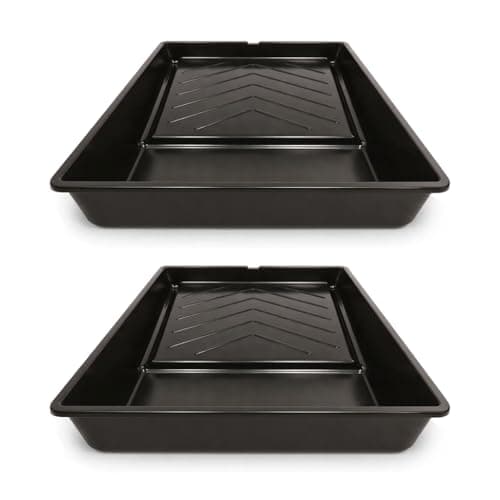 Image of 9 Inch Paint Roller Tray for Decorating Pack of 2 – Plastic Paint Tray for DIY Painting, Home Improvement, Wall & Ceiling Decorating Projects