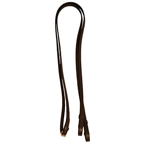 Image of Half Rubber Leather Show Reins (Brown, Pony 1/2")