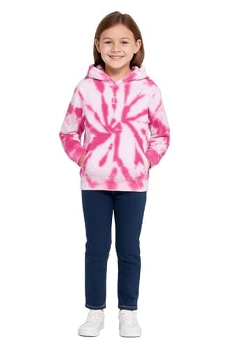 Image of A2Z 4 Kids Girls Boys Plain Sweatshirt Tie Dye Pullover - Sweat Hoodie T.D Pink 9-10