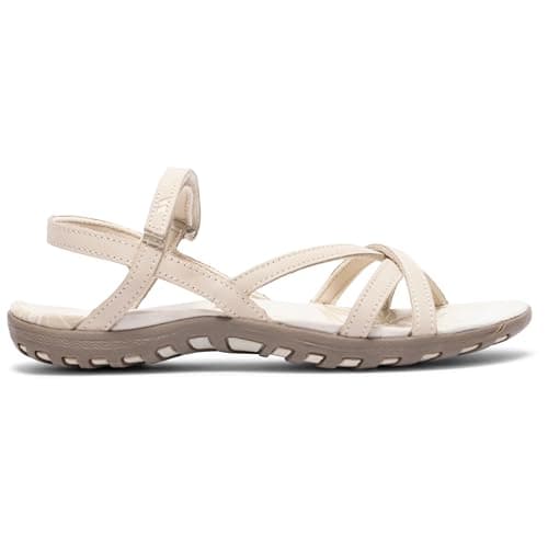 Image of Trespass Womens Leather Sandals Kimbra - Active Summer Walking Sandals, Ladies Hook Loop Strap Shoes, Casual Holiday Outdoor Sandals, Cushioned Moulded Footbed