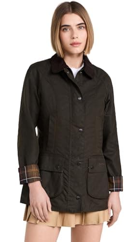 Image of Barbour Women's Classic Beadnell Wax Jacket, olive, XS