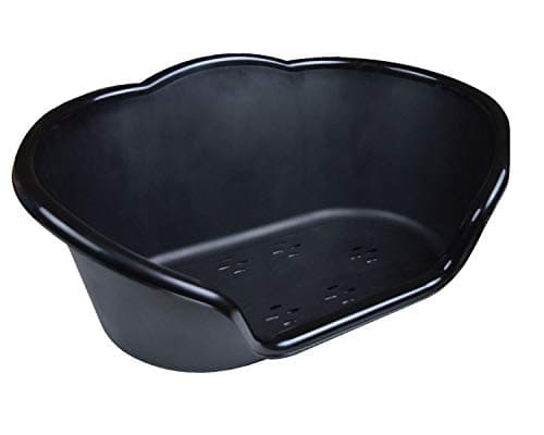 Image of YöL Heavy Duty Plastic Waterproof Pet Bed - Small Dog & Cat Bed Basket Cushion - Black