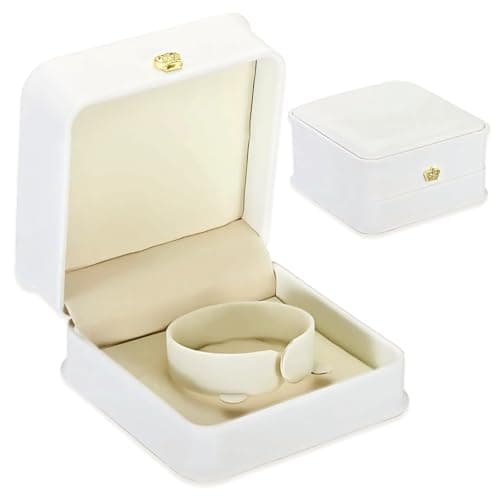 Image of Nuoyiman Bangle Box, White Bracelet Jewellery Gift Box, Birthday Gifts Packaging, Beautiful Bangle Boxes for Engagement Wedding Gifts, Birthday Gift, Mother's Day Women Mom