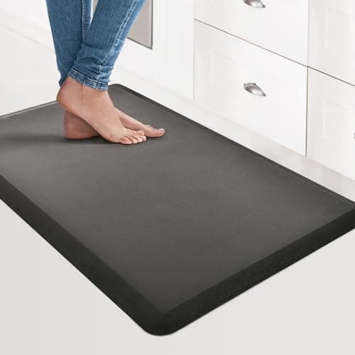 Image of Art3d Anti Fatigue Mat - 1/2 Inch Cushioned Kitchen Mat - Non Slip Foam Comfort Cushion for Standing Desk, Office or Garage Floor (17.3"x28", Black)