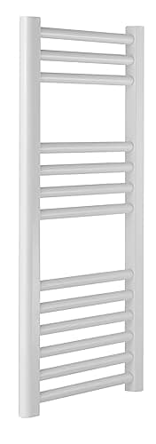Image of Greened House Milano White Heated Towel Rail 400mm W x 800mm H Straight Central Heating Towel Radiator