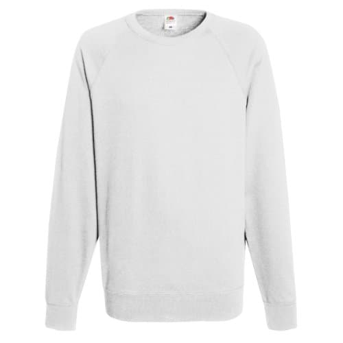 Image of Fruit of the Loom Mens Lightweight Raglan Sweatshirt (240 GSM) (M) (White)