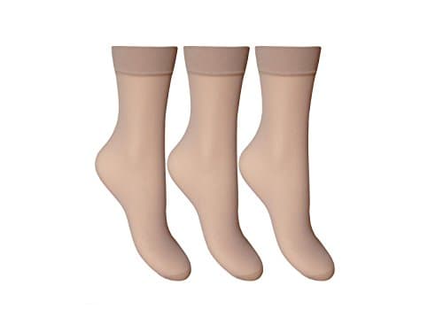 Image of Joanna Gray Comfort Top 15 Denier Anklet Socks (3 Pair Pack) (Natural)